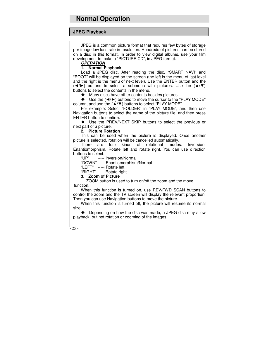 Normal operation | Polaroid DVP 500 User Manual | Page 26 / 30