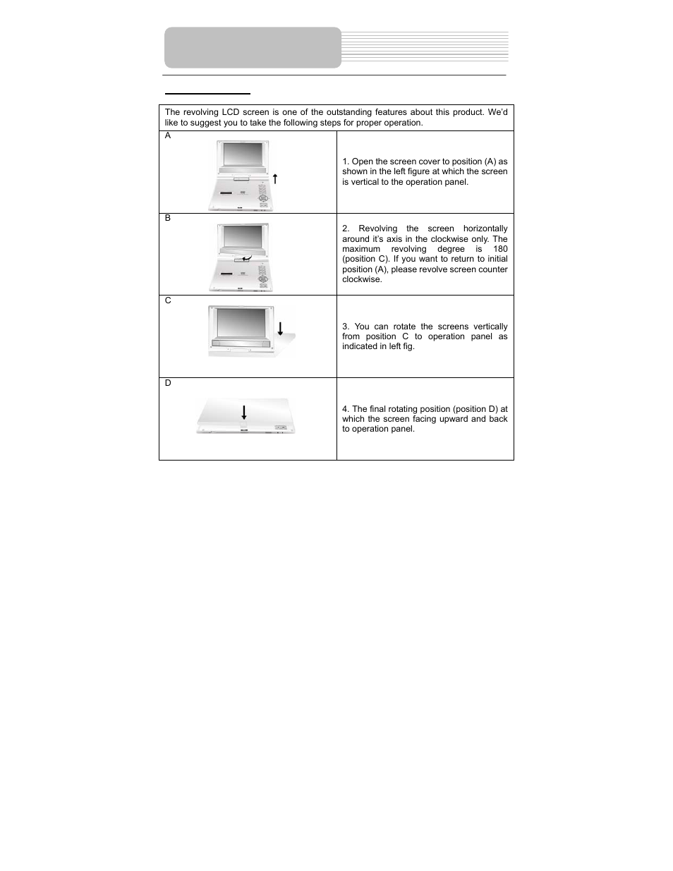 Revolving lcd screen | Polaroid PDM-0824 User Manual | Page 14 / 47