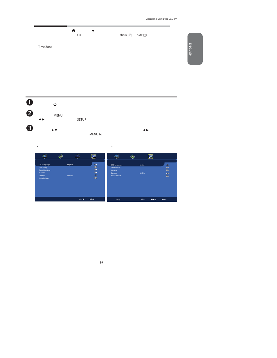 Customizing the setup settings | Polaroid 4241-TLXB User Manual | Page 39 / 64