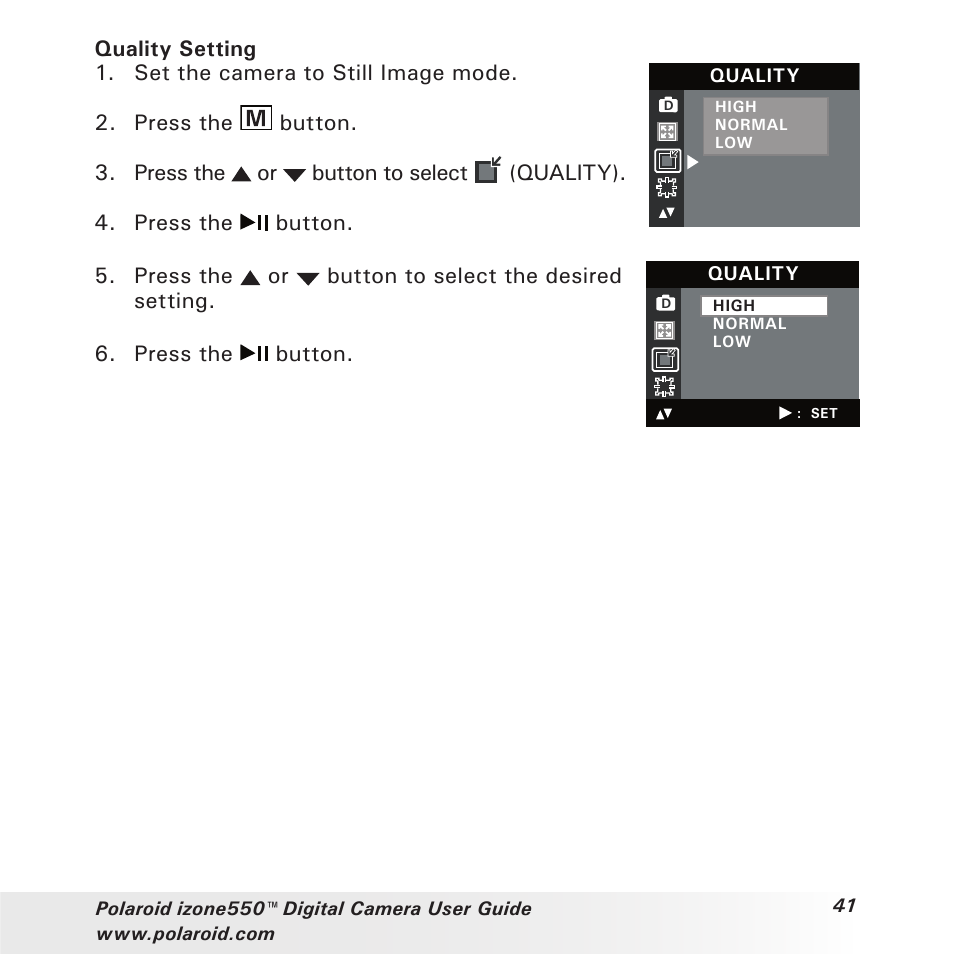 Polaroid izone550 User Manual | Page 41 / 95