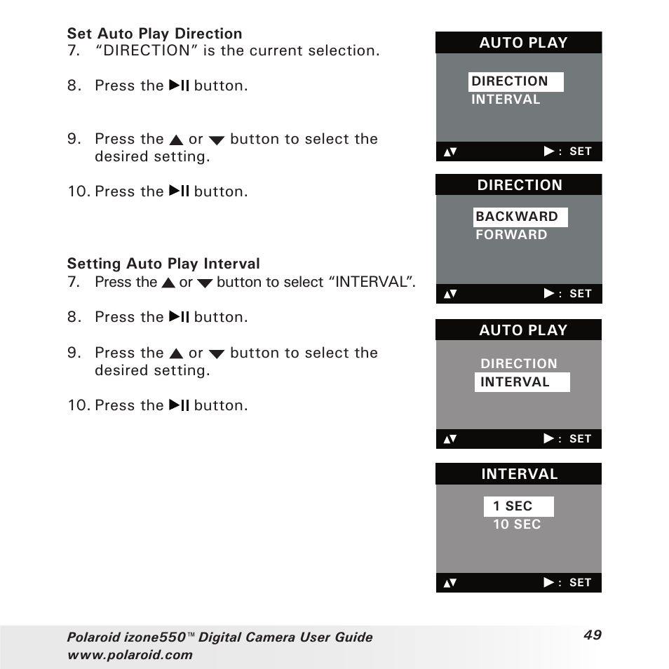 Polaroid izone550 User Manual | Page 49 / 95