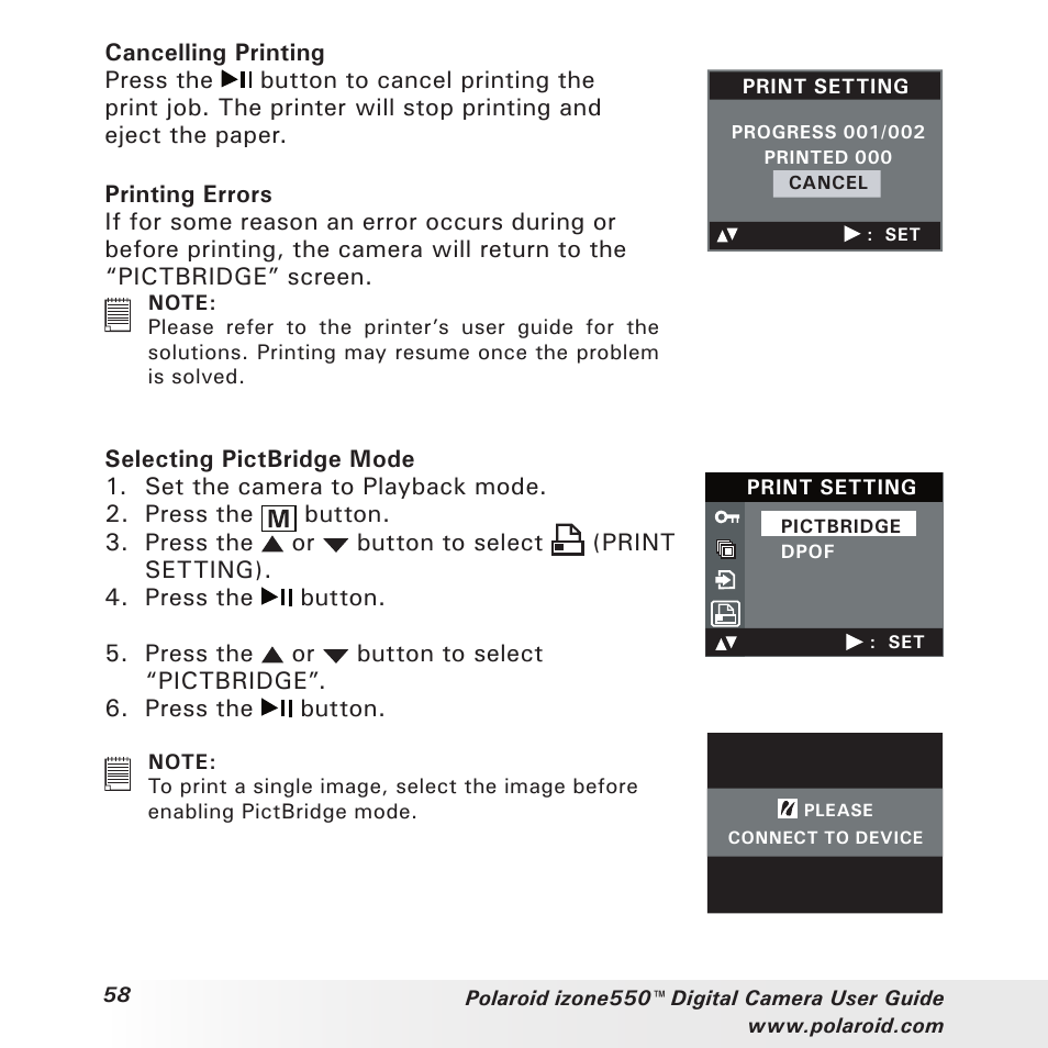 Polaroid izone550 User Manual | Page 58 / 95