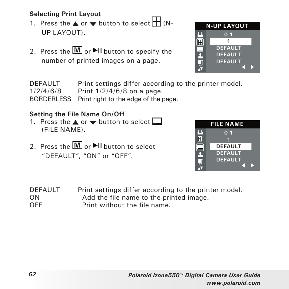 Polaroid izone550 User Manual | Page 62 / 95