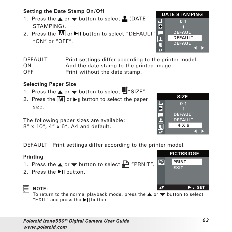 Polaroid izone550 User Manual | Page 63 / 95