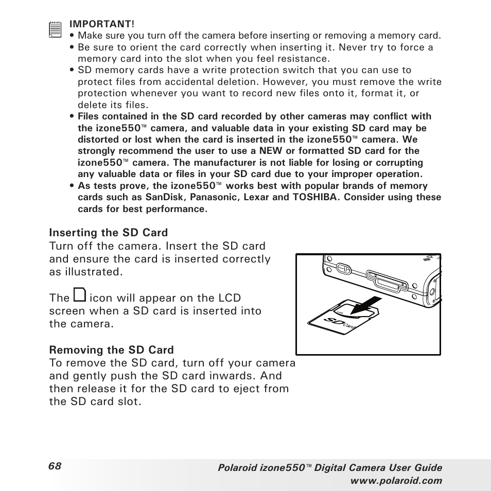 Polaroid izone550 User Manual | Page 68 / 95