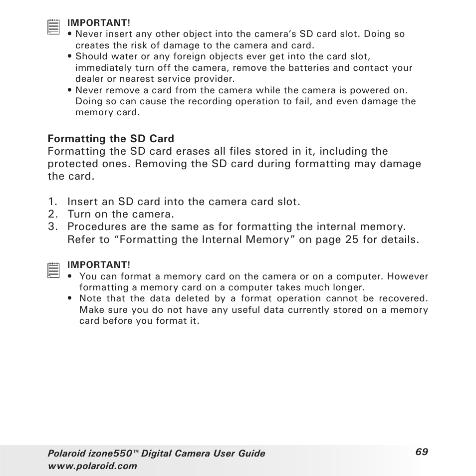 Polaroid izone550 User Manual | Page 69 / 95