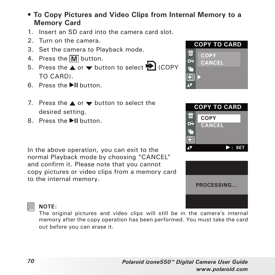 Polaroid izone550 User Manual | Page 70 / 95