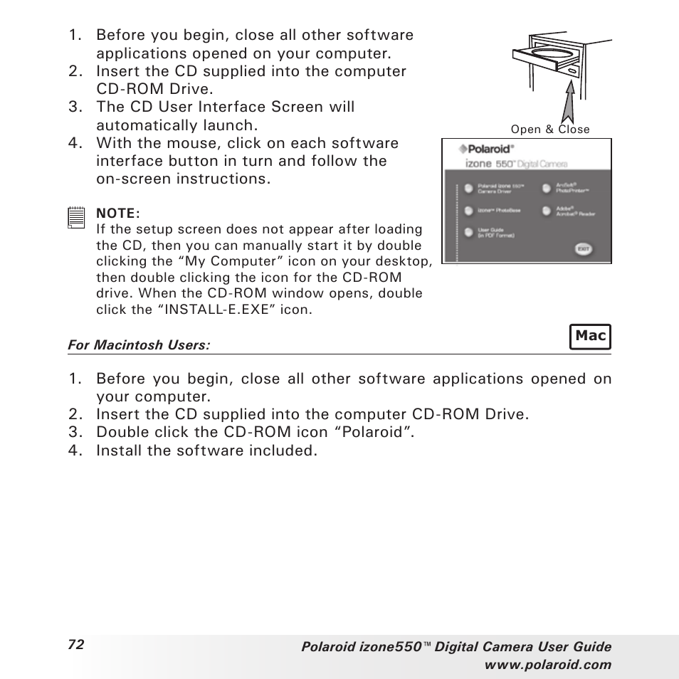 Polaroid izone550 User Manual | Page 72 / 95