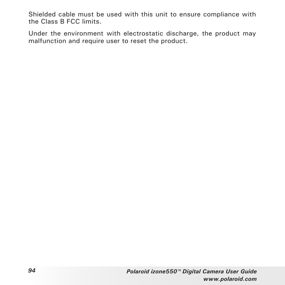 Polaroid izone550 User Manual | Page 94 / 95