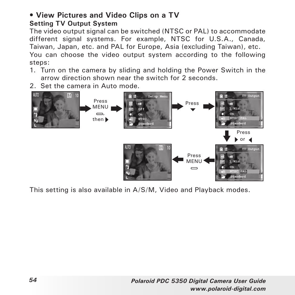 View pictures and video clips on a tv | Polaroid PDC 5350 User Manual | Page 54 / 81