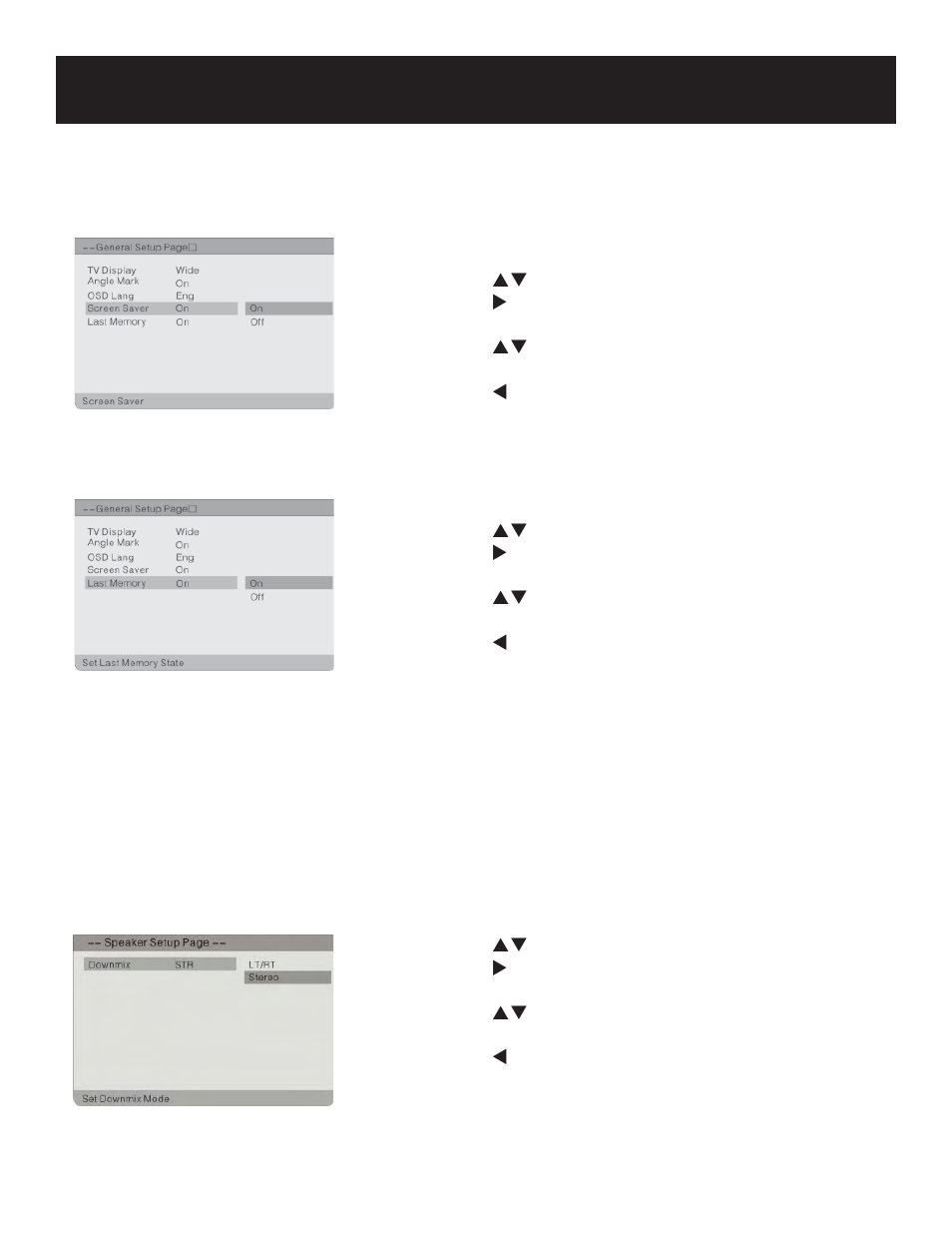 System setup, General setup (continued) speaker setup | Polaroid PDM-0744M User Manual | Page 25 / 31