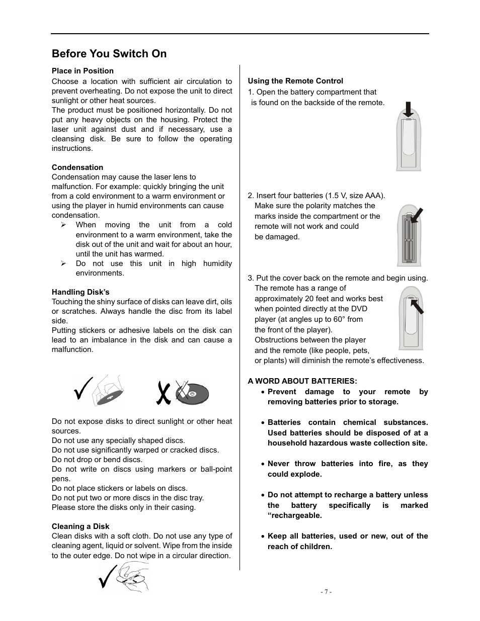 Before you switch on | Polaroid DVR-0900 User Manual | Page 7 / 40