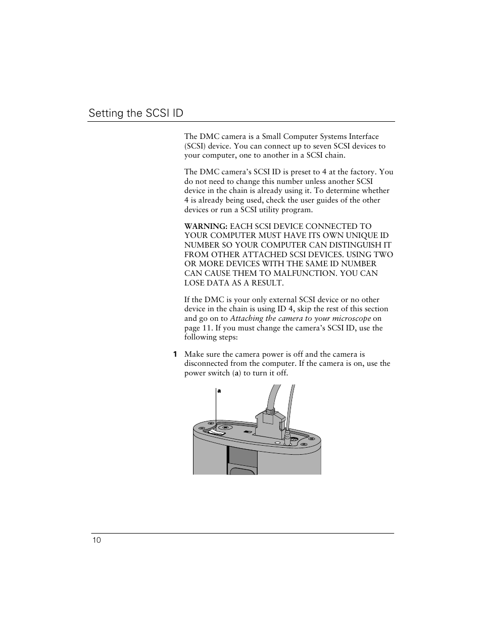 Setting the scsi id | Polaroid Digital Microscope Camera User Manual | Page 14 / 52