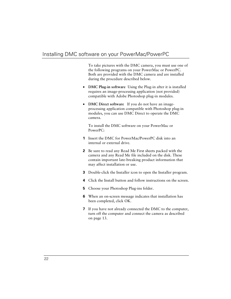 Installing dmc software on your powermac/powerpc | Polaroid Digital Microscope Camera User Manual | Page 26 / 52