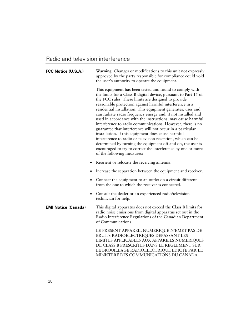 Radio and television interference | Polaroid Digital Microscope Camera User Manual | Page 42 / 52