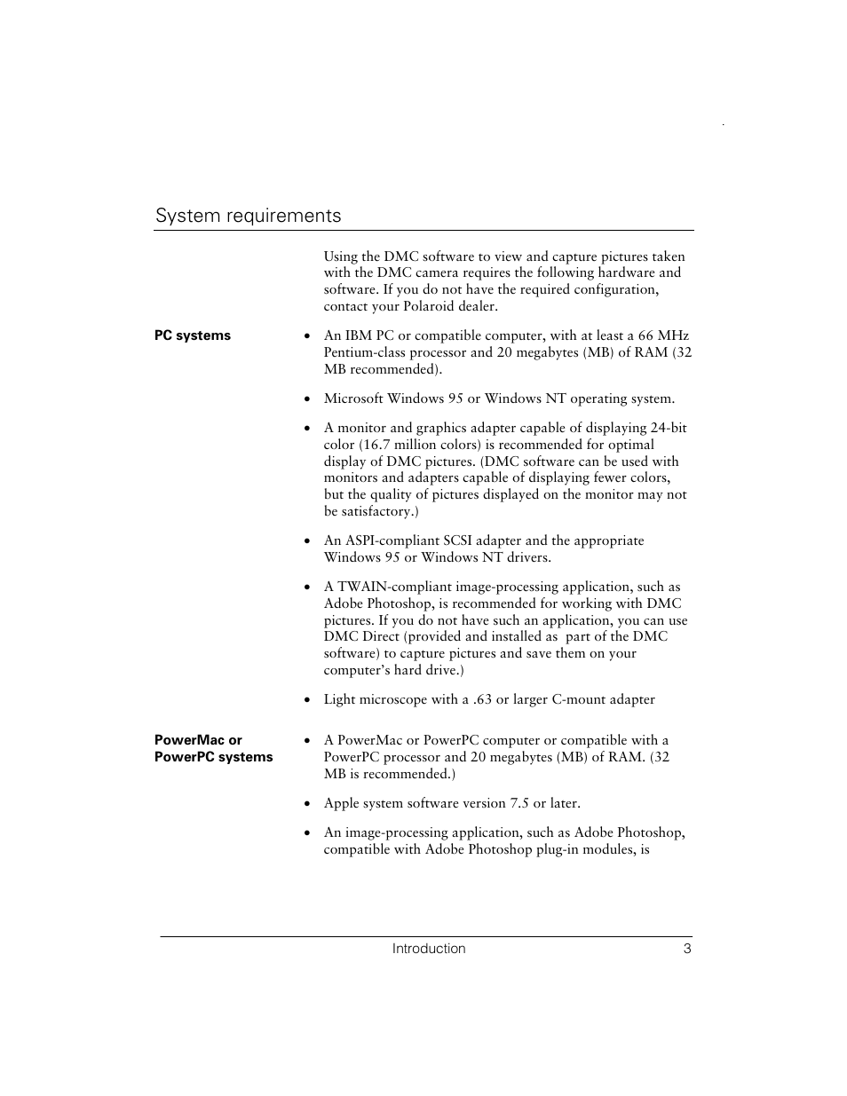 System requirements | Polaroid Digital Microscope Camera User Manual | Page 8 / 52