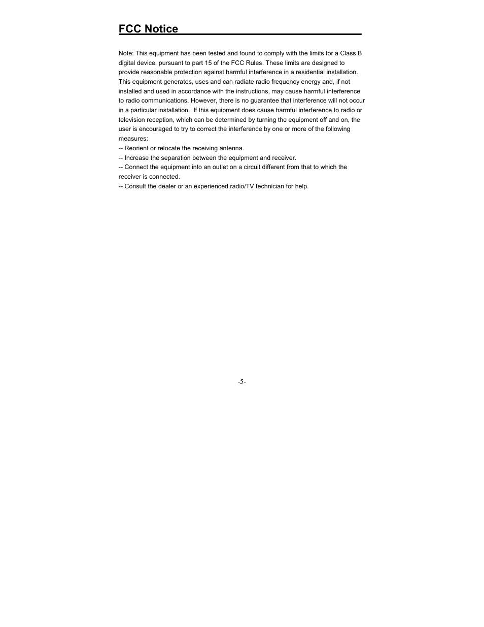 Fcc notice | Polaroid FCM-0700A User Manual | Page 5 / 24