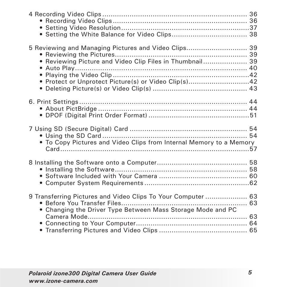 Polaroid i-Zone 300 User Manual | Page 5 / 82