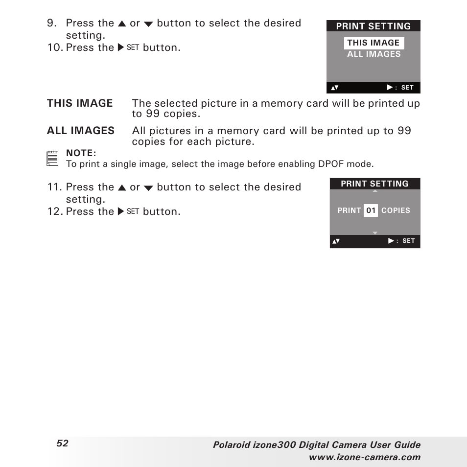 Polaroid i-Zone 300 User Manual | Page 52 / 82