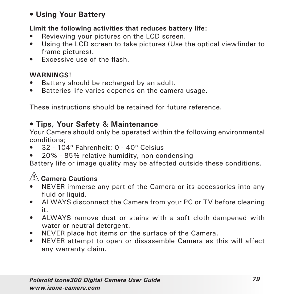 Polaroid i-Zone 300 User Manual | Page 79 / 82