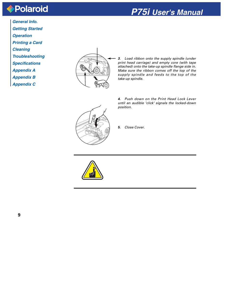 P75i, User's manual | Polaroid P751 User Manual | Page 17 / 50