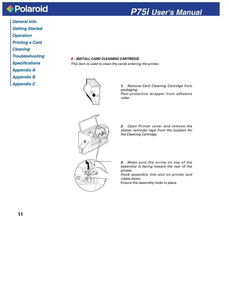 P75i, User's manual | Polaroid P751 User Manual | Page 19 / 50