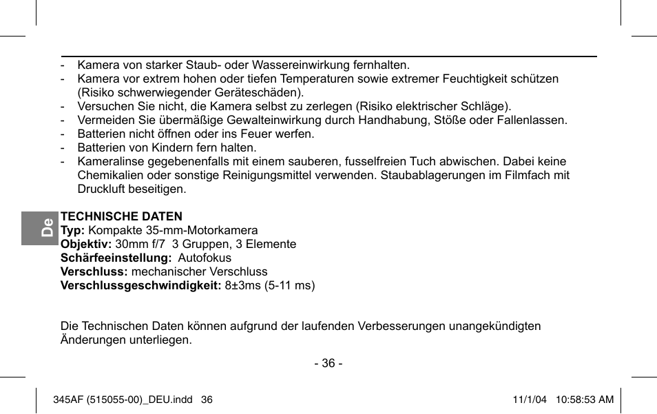 Polaroid 345AF User Manual | Page 38 / 57