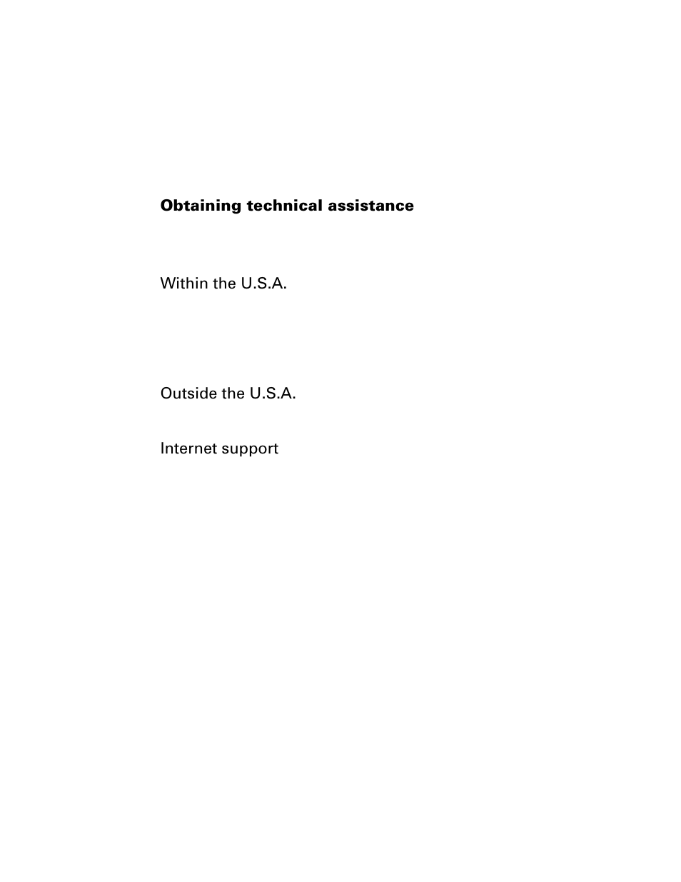 Obtaining technical assistance, Within the u.s.a, Outside the u.s.a | Internet support | Polaroid Direct Connect Adapter User Manual | Page 25 / 34