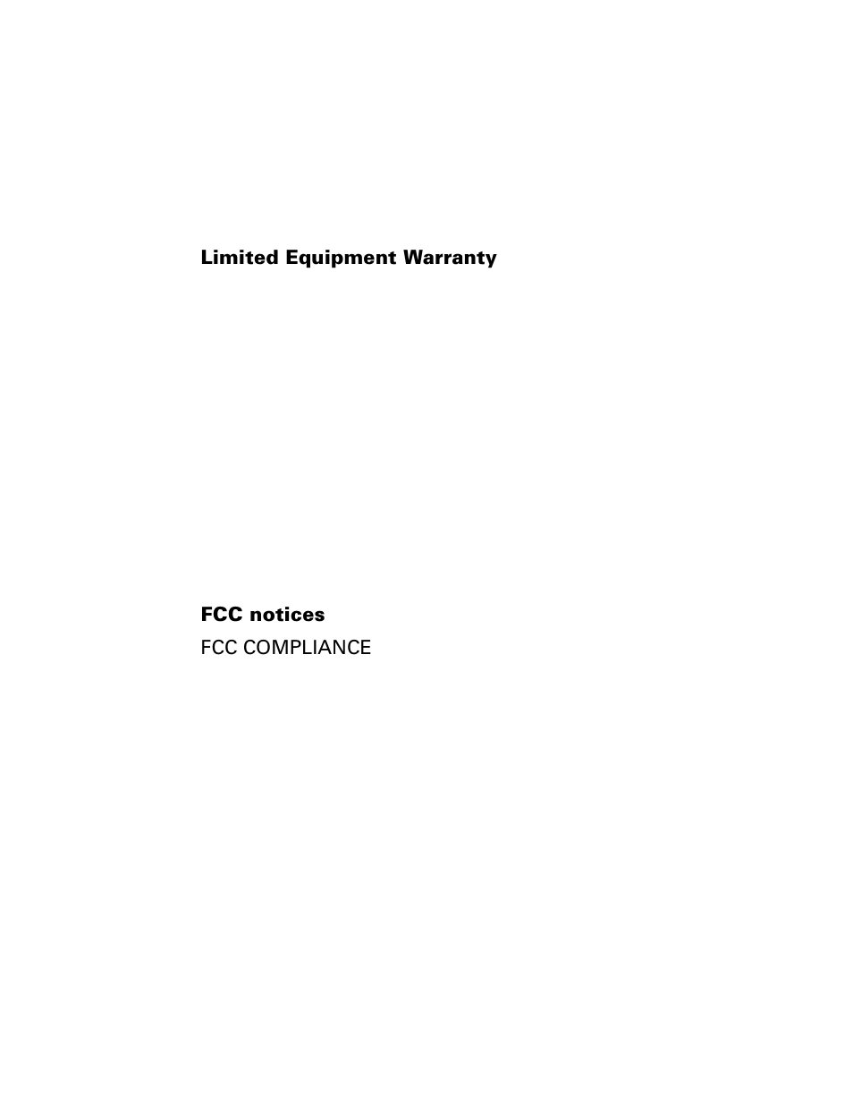 Limited equipment warranty, Fcc notices, Fcc notices fcc compliance | Polaroid Direct Connect Adapter User Manual | Page 29 / 34