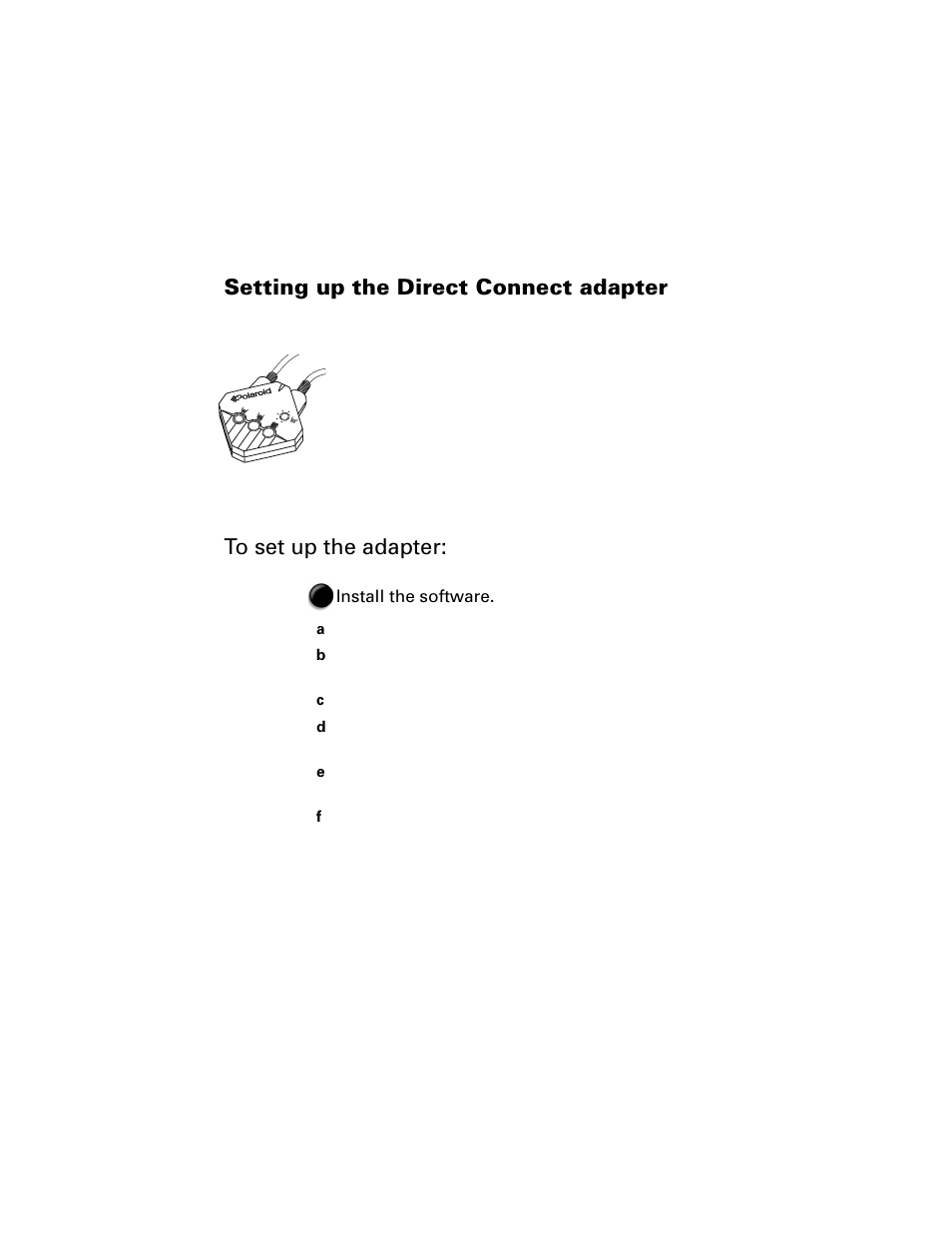 Setting up the direct connect adapter | Polaroid Direct Connect Adapter User Manual | Page 6 / 34