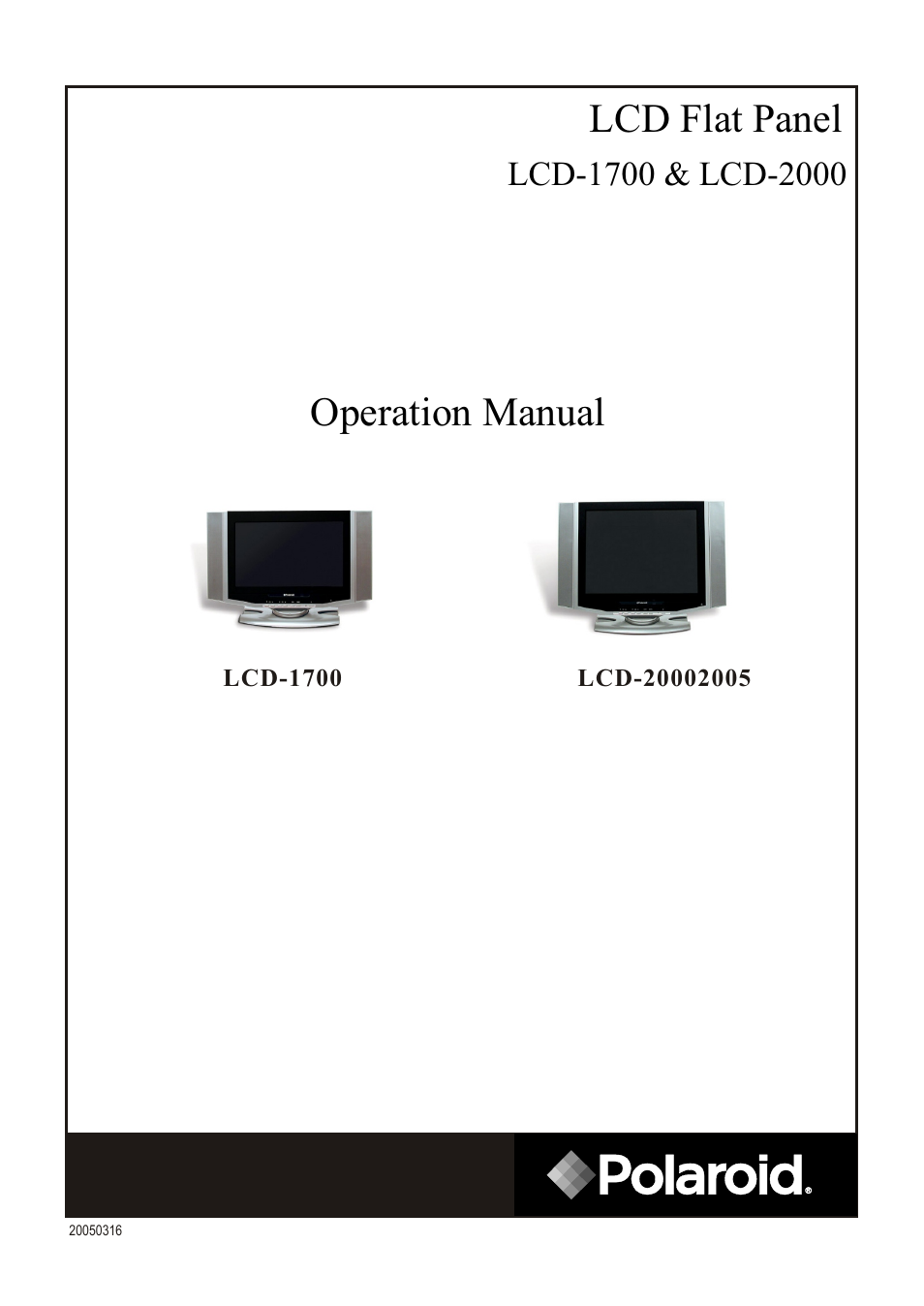 Polaroid LCD-1700 User Manual | 24 pages