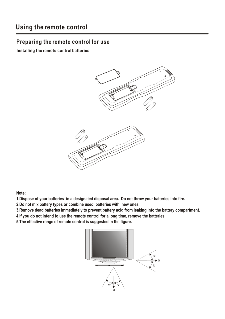 Т³гж 11, Using the remote control, Preparing the remote control for use | Polaroid LCD-1700 User Manual | Page 11 / 24