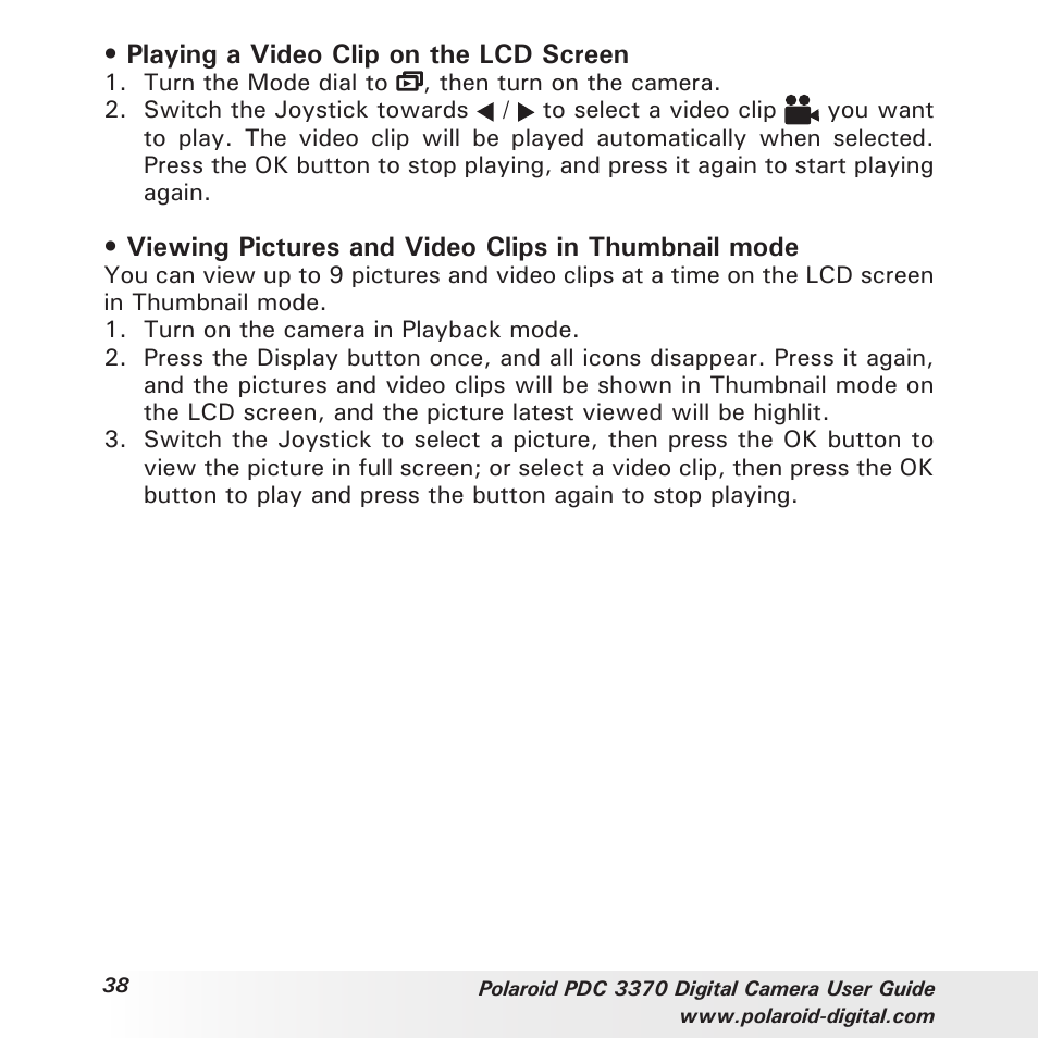 Polaroid PDC 3370 User Manual | Page 38 / 69