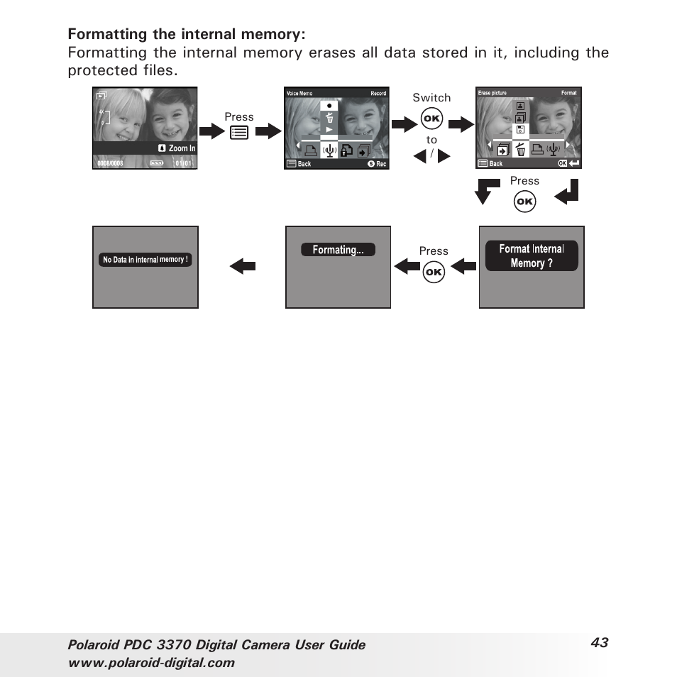 Polaroid PDC 3370 User Manual | Page 43 / 69