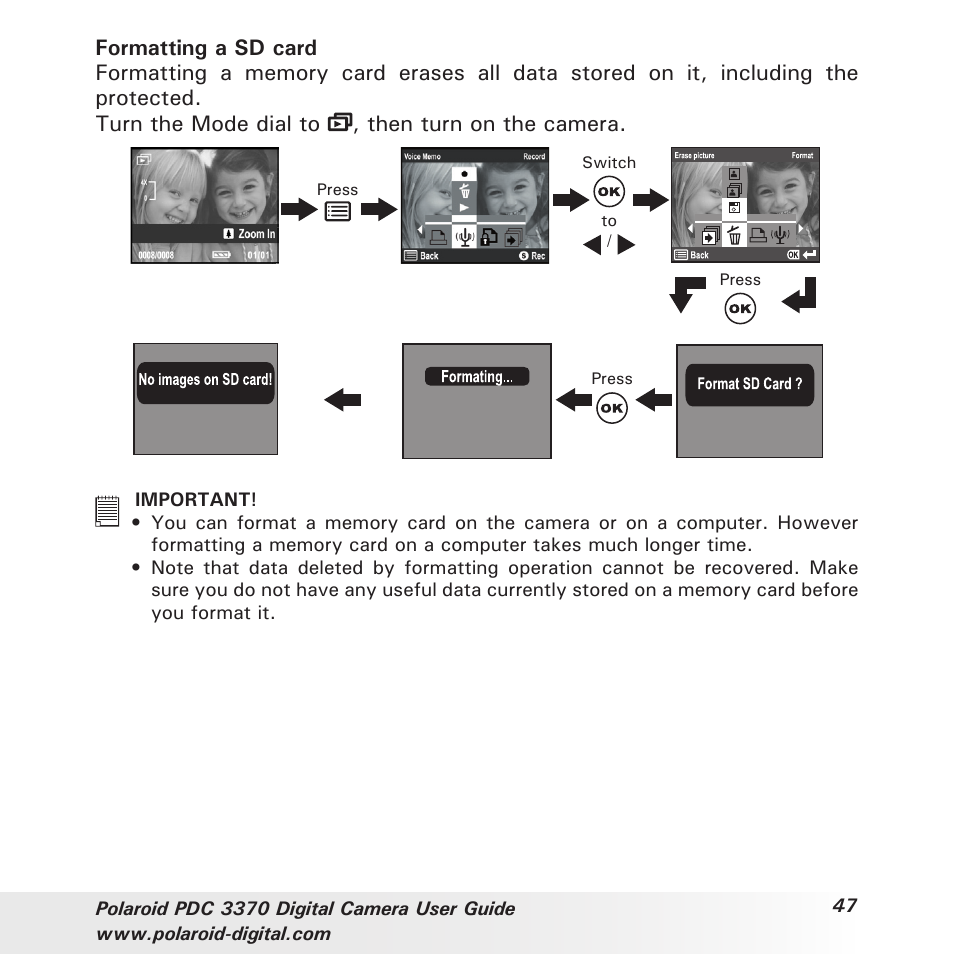 Polaroid PDC 3370 User Manual | Page 47 / 69