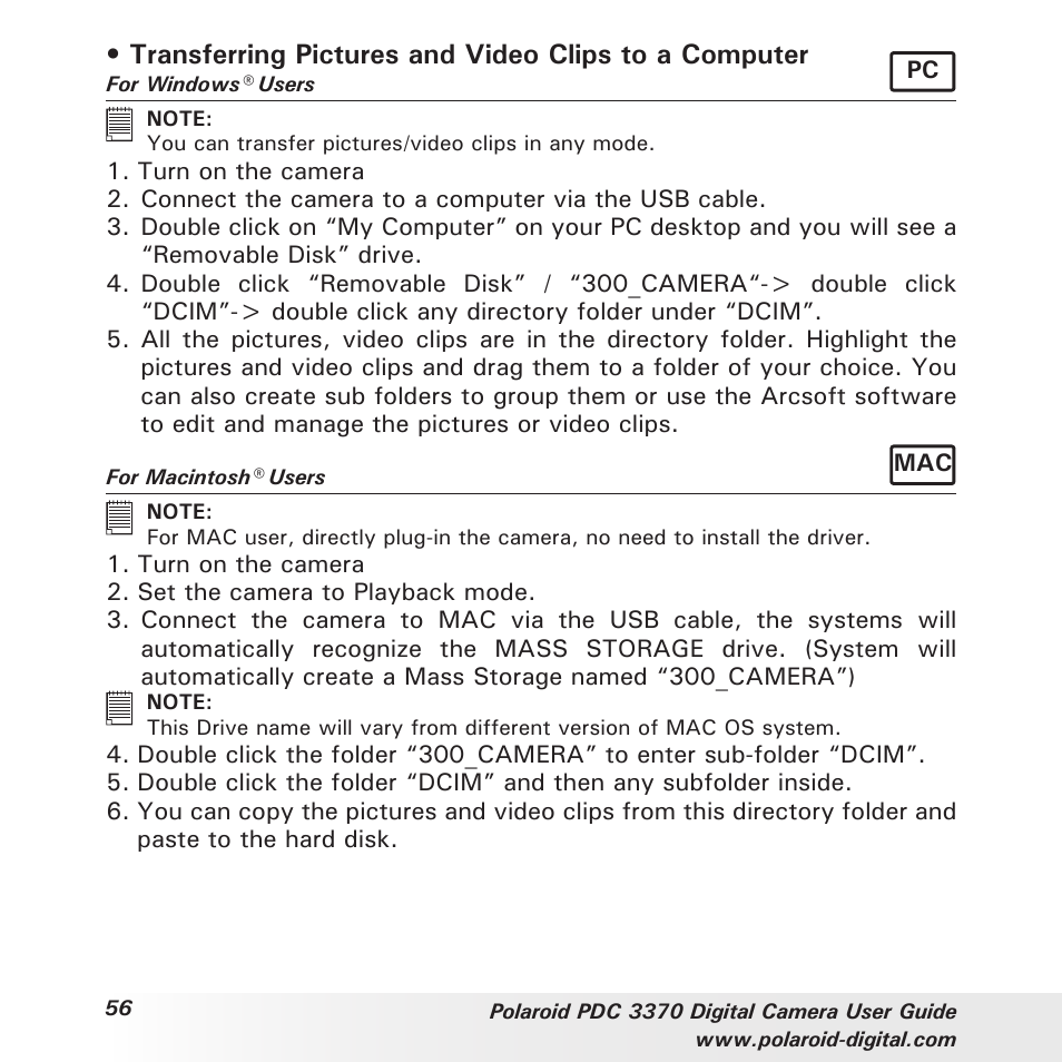 Polaroid PDC 3370 User Manual | Page 56 / 69