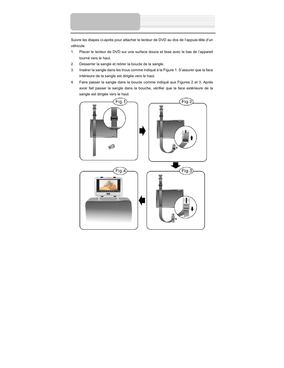 Utilisation des sangles | Polaroid PDM-2727 User Manual | Page 129 / 144