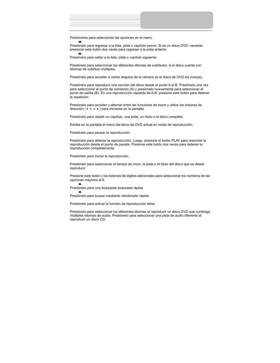 Control remoto | Polaroid PDM-2727 User Manual | Page 62 / 144