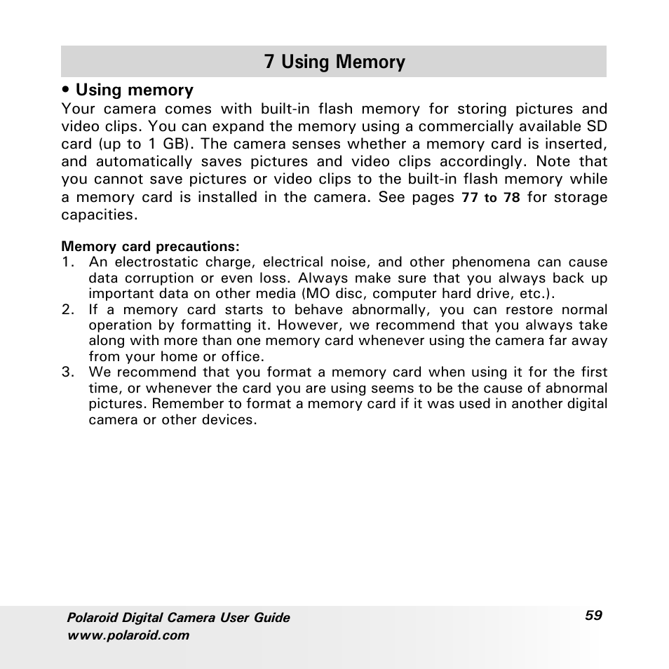 Polaroid a600 User Manual | Page 59 / 84