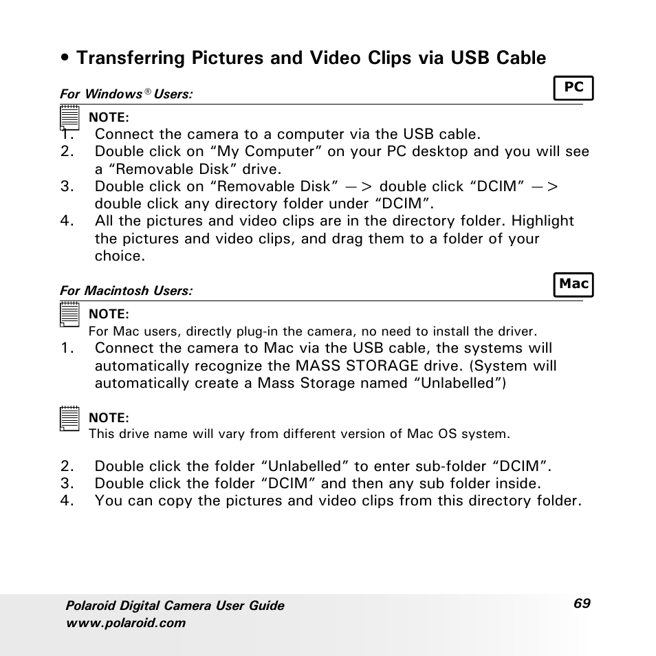 Polaroid a600 User Manual | Page 69 / 84