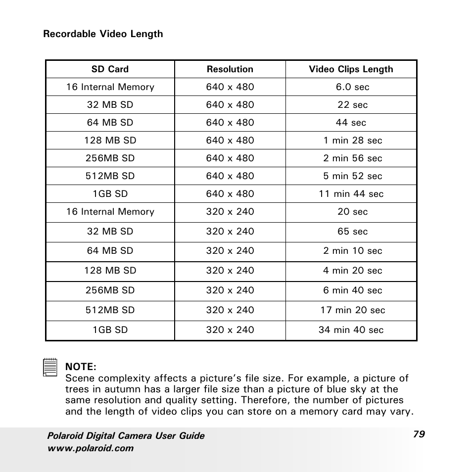 Polaroid a600 User Manual | Page 79 / 84