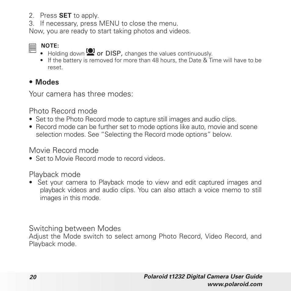 Polaroid t1232 User Manual | Page 20 / 95