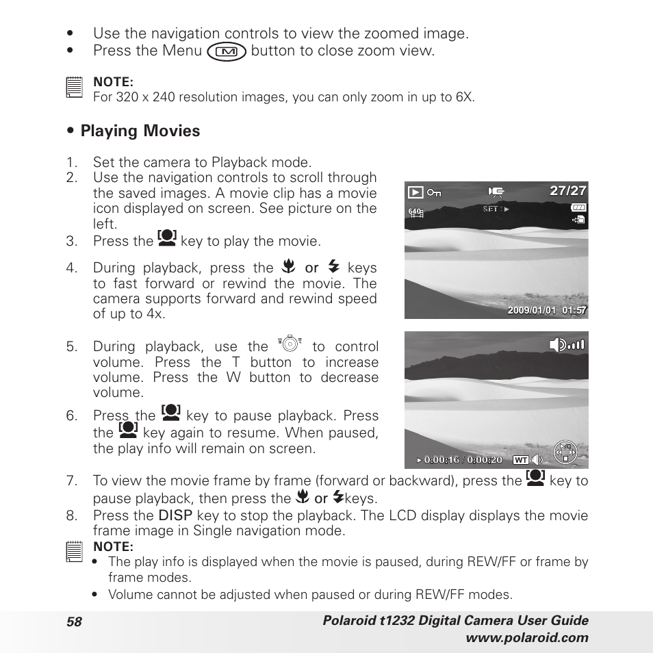 Playing movies | Polaroid t1232 User Manual | Page 58 / 95