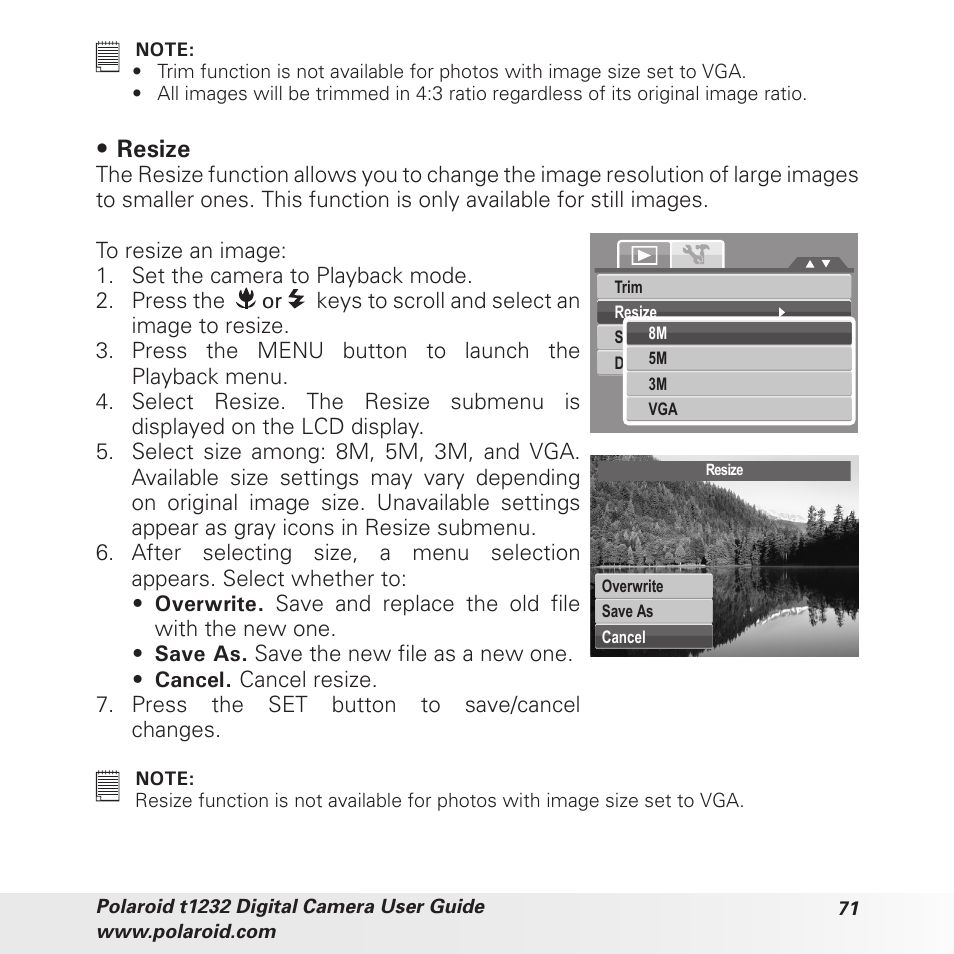 Resize | Polaroid t1232 User Manual | Page 71 / 95