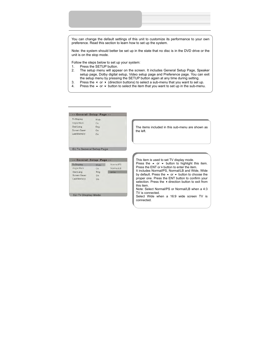 System setup | Polaroid PDM-0714 User Manual | Page 26 / 36