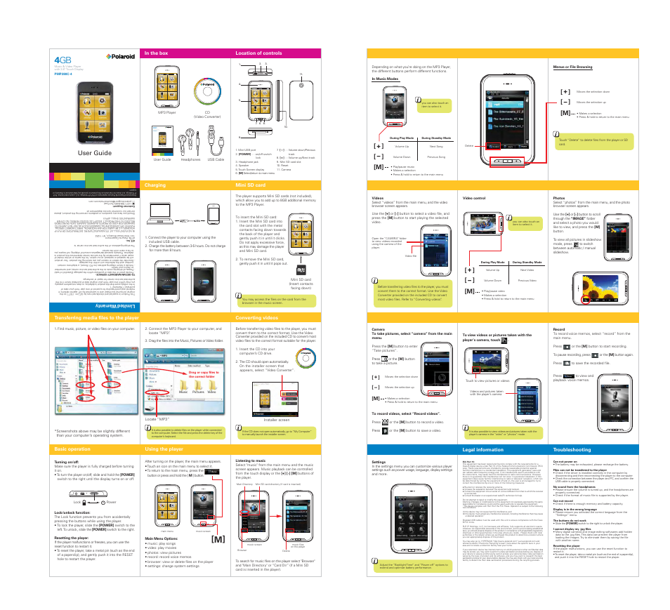 Polaroid PMP280C-4 User Manual | 1 page