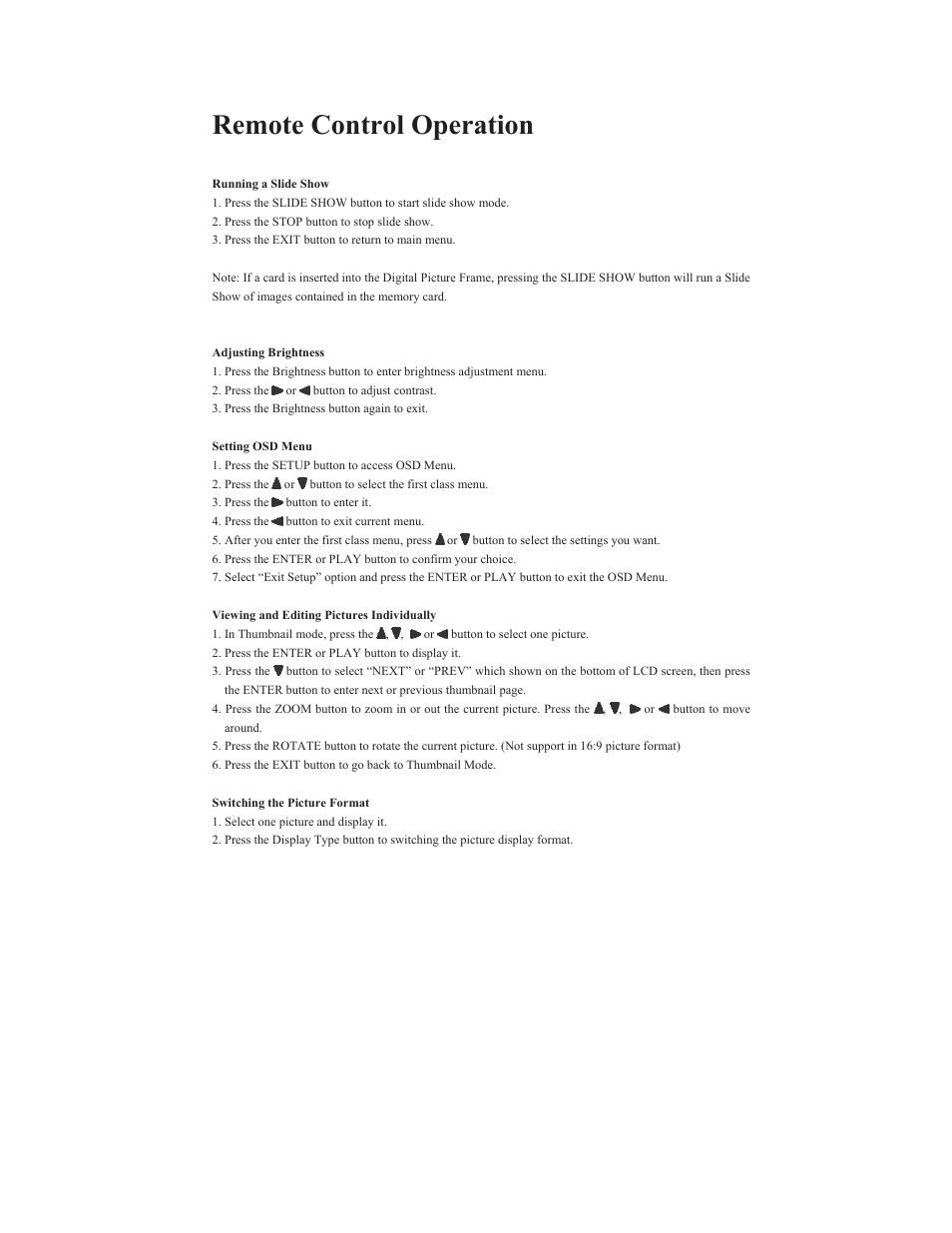 Remote control operation | Polaroid IDF-0720 User Manual | Page 8 / 10