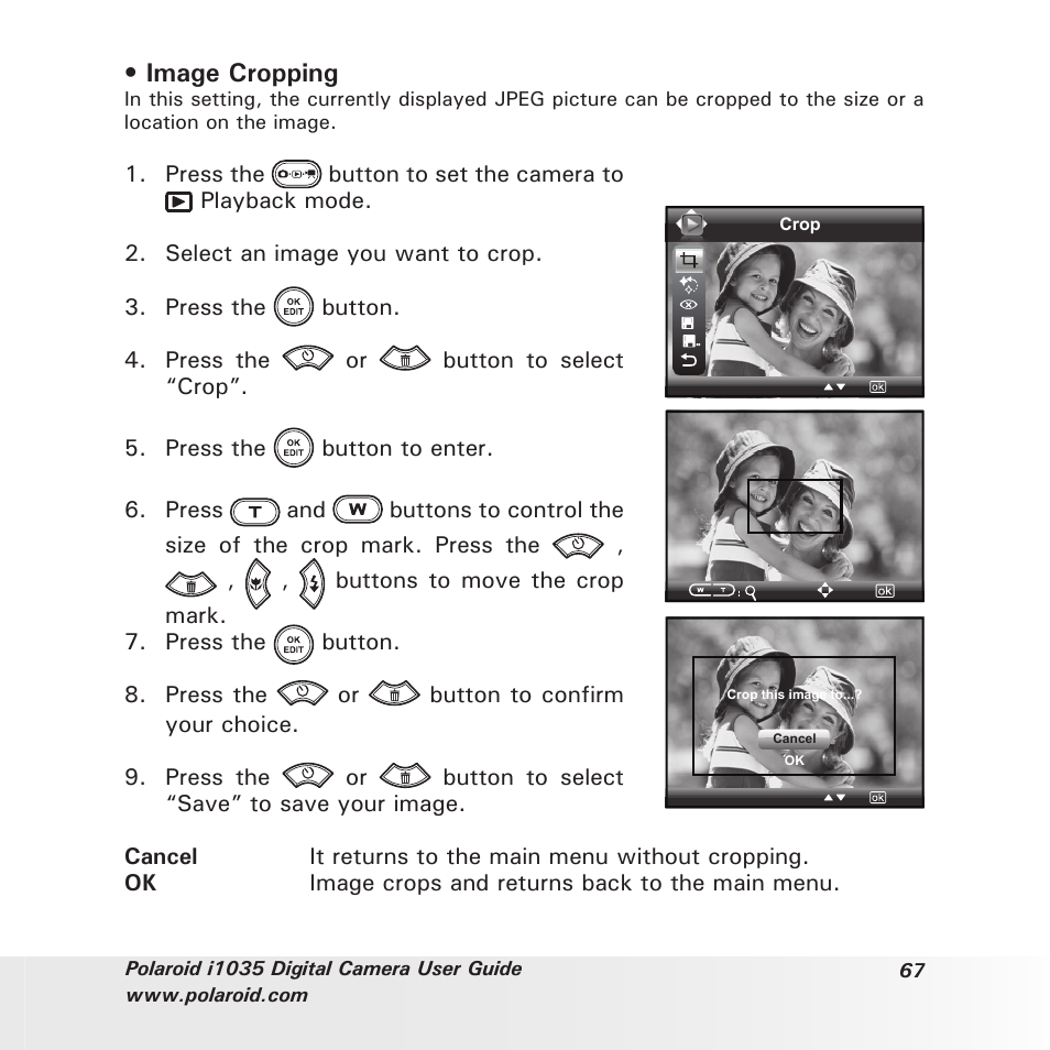 Image cropping | Polaroid I1035 User Manual | Page 67 / 117