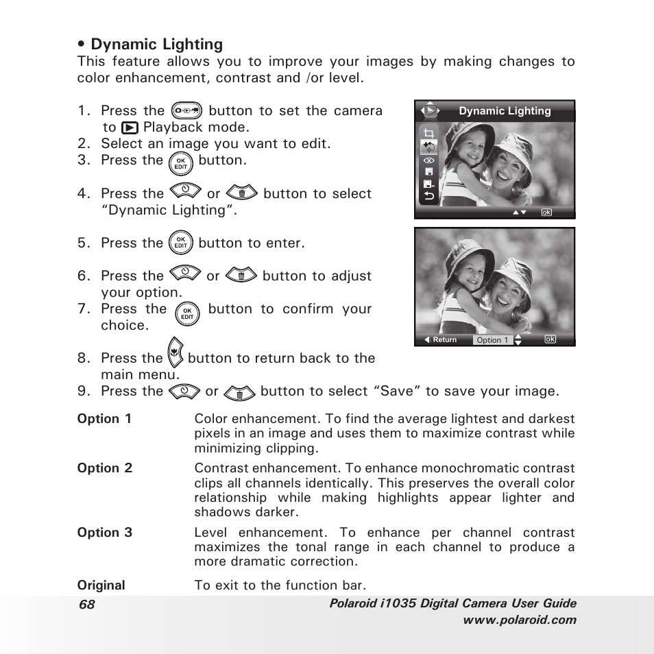 Dynamic lighting | Polaroid I1035 User Manual | Page 68 / 117