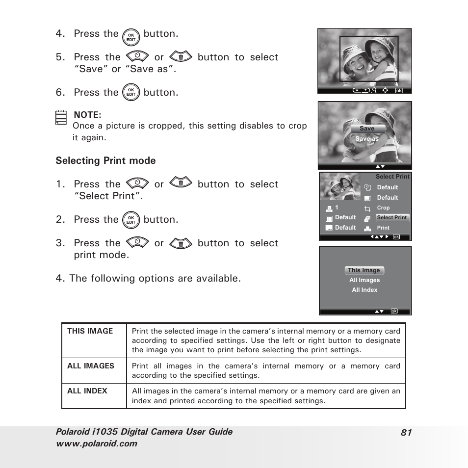 Press the button | Polaroid I1035 User Manual | Page 81 / 117